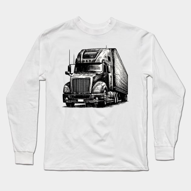 Semi-trailer truck Long Sleeve T-Shirt by Vehicles-Art